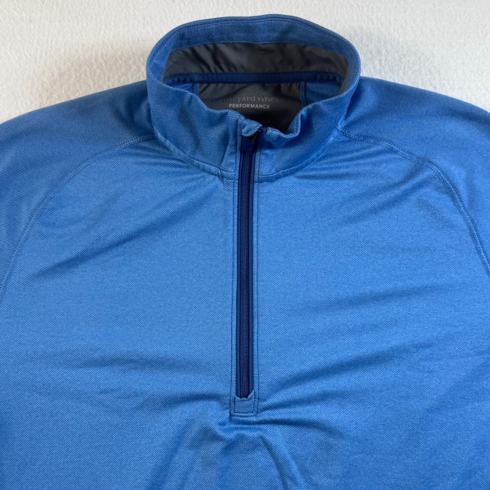 Vineyard Vines 1/4 Zip Pullover Mens XL Performance Stretch Blue Casual Layer